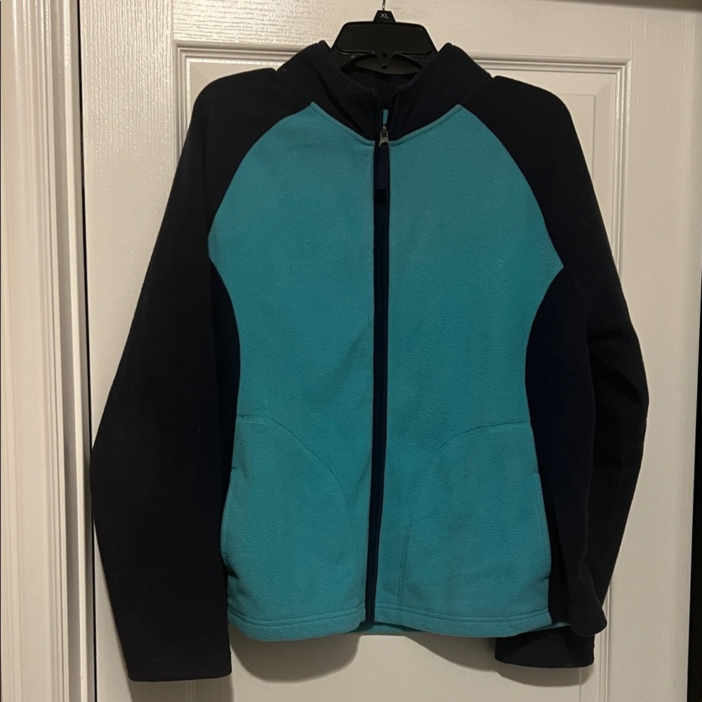 Merona Teal and Navy Full Zip Fleece Jacket